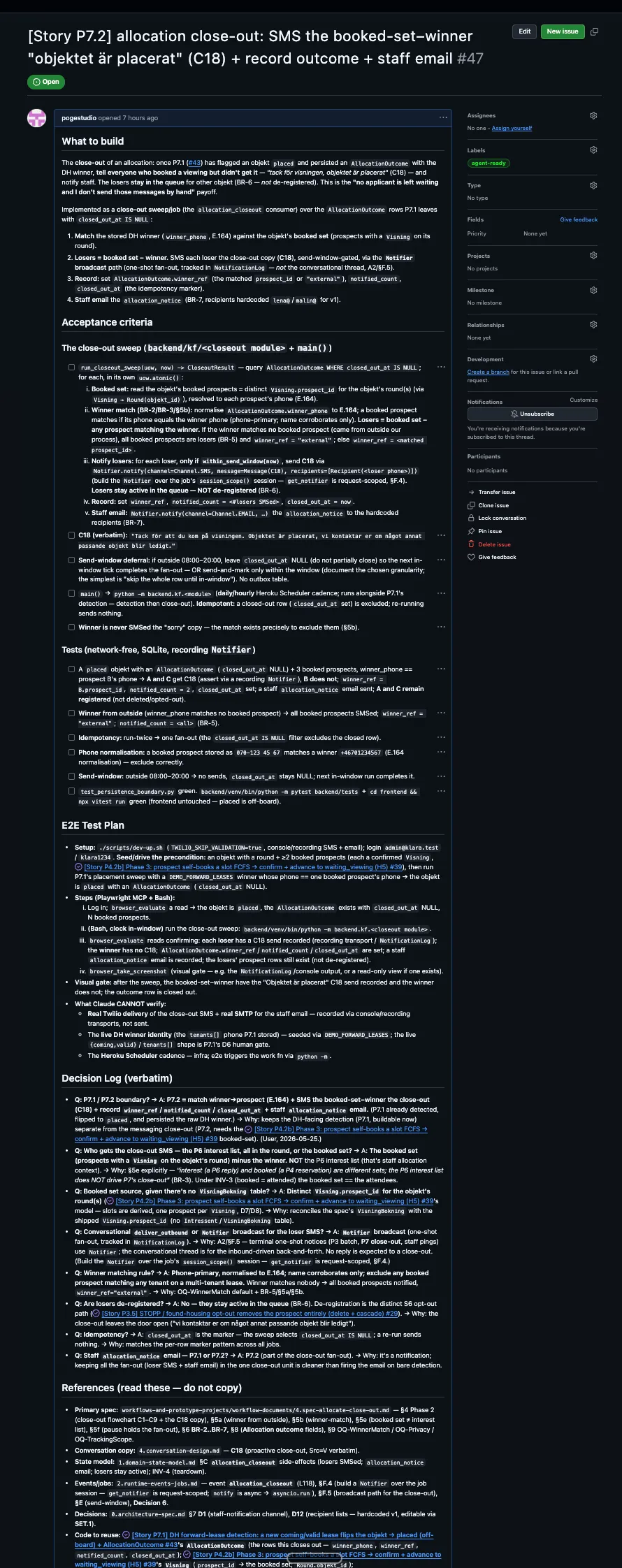 One generated issue
